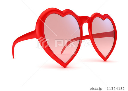 ハート型サングラスのイラスト素材