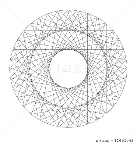 円周 モノクロ 幾何学模様のイラスト素材