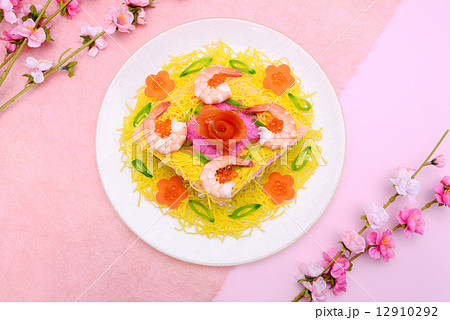 雛祭り ちらし寿司 桜でんぶ チラシ寿司の写真素材