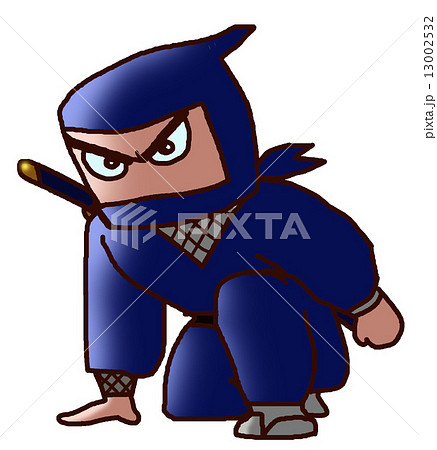 忍者 アイコン かわいい 手裏剣のイラスト素材