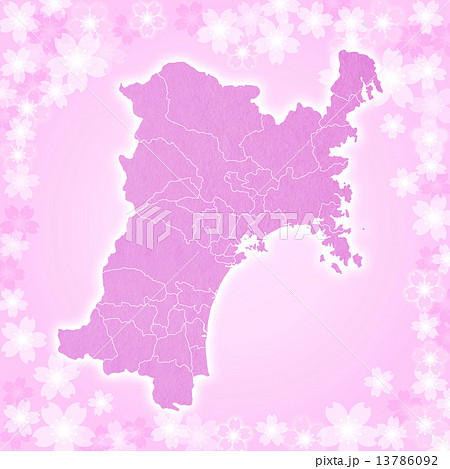 宮城県 宮城 地図 市町村のイラスト素材