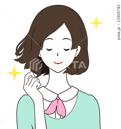 風になびく髪の写真素材