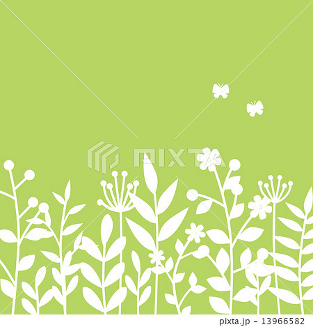 シルエット デザイン ベクター 草花のイラスト素材