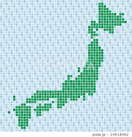 ドット絵 日本地図のイラスト素材