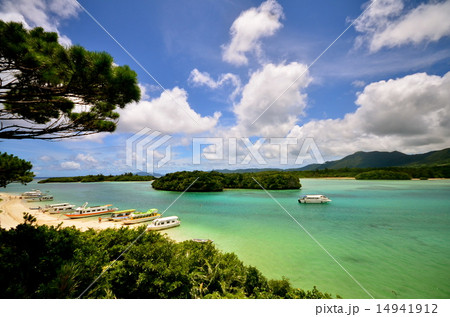 片平湾 沖縄 石垣島の写真素材