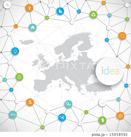 ヨーロッパ 地図 イラストの写真素材