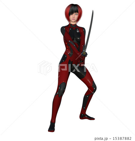 アクション 刀 ポーズ 忍者のイラスト素材
