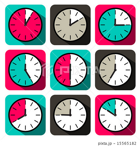 7時30分 時計の写真素材