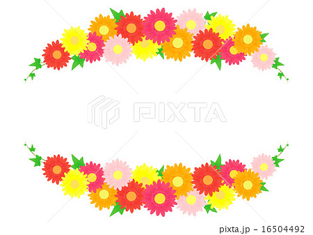 フレーム ガーベラ 花 飾り枠のイラスト素材