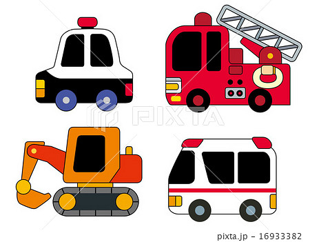 パトカー 消防車 救急車 働く車のイラスト素材 Pixta