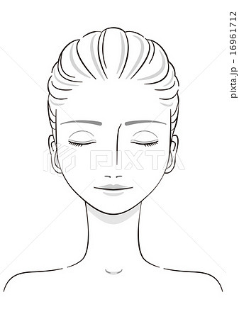 顔 女性 美容 正面のイラスト素材