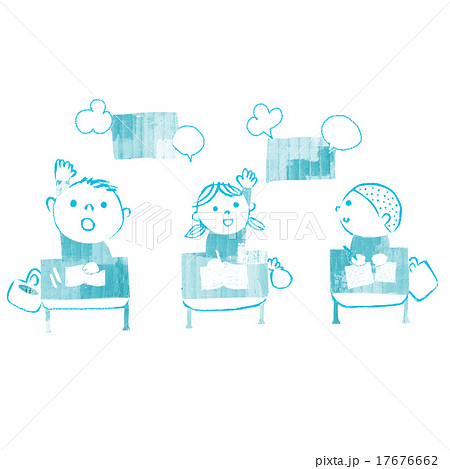 教室 子供 参観日 人物のイラスト素材