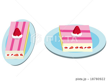 四角ケーキのイラスト素材
