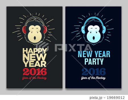 さる サル 猿 ヘッドフォンのイラスト素材