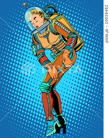 セクシー 宇宙飛行士 宇宙服 女の子のイラスト素材