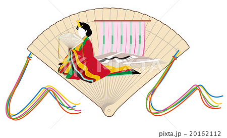 平安京 貴族 宮中 着物のイラスト素材