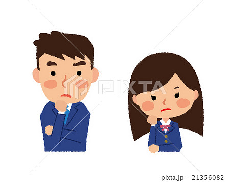 高校生 困る 悩む 選挙の写真素材