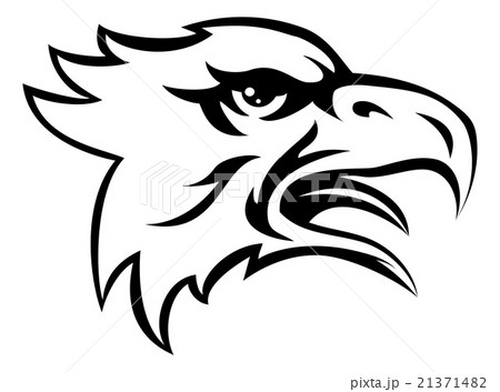 鷹のキャラクターのイラスト素材