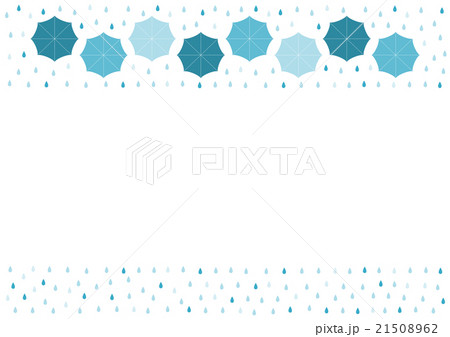 春雨 かわいい 雨の日 水玉模様のイラスト素材