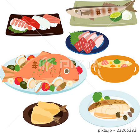 料理 アクアパッツァ 魚 魚料理のイラスト素材