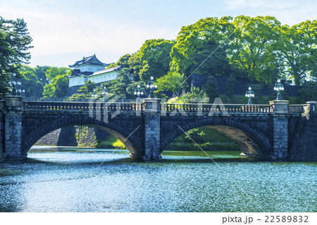 皇居二重橋の写真素材