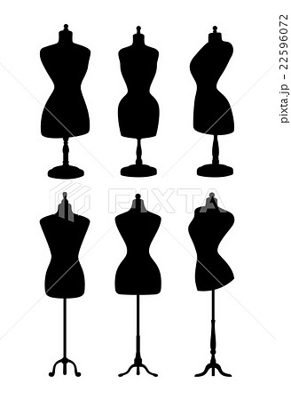 トルソー イラスト ファッション 黒 胴体のイラスト素材