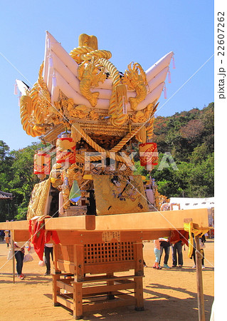 祭り 秋期大祭 播州秋祭り 屋台の写真素材