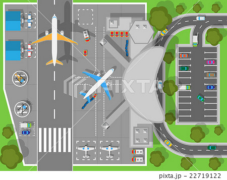 飛行機 滑走路 飛行場 航空機のイラスト素材