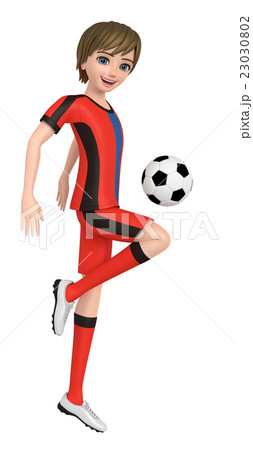 キャラクター サッカーボール かわいい 笑顔のイラスト素材 Pixta
