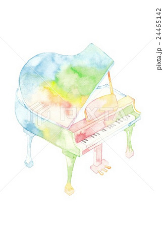 虹色ピアノのイラスト素材