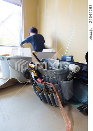 腰袋 作業員 工具袋の写真素材