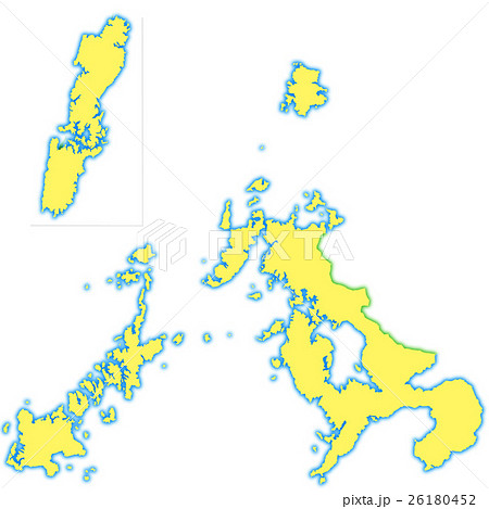 五島列島 地図 長崎県地図のイラスト素材