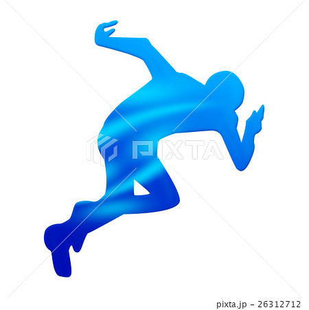 短距離走 シルエット 男性 影のイラスト素材