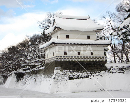 新発田城 冬 雪 冬景色の写真素材 - PIXTA