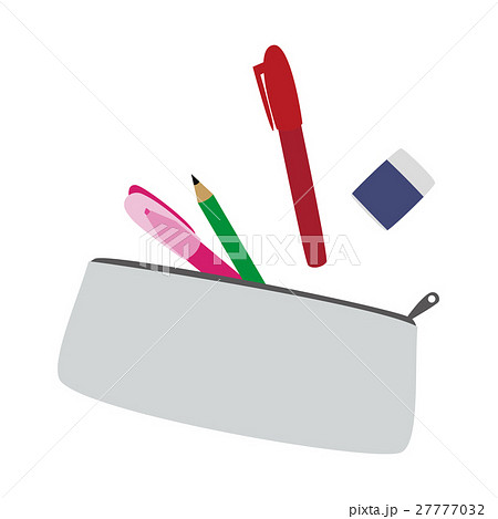色鉛筆 筆箱 カラフル 書くのイラスト素材
