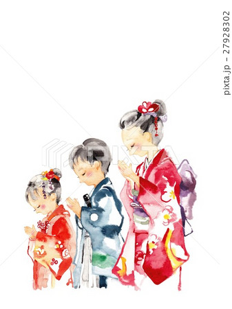 七五三 着物 水彩画 子供のイラスト素材 - PIXTA