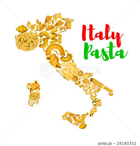 パスタ マップ ベクトル イタリアのイラスト素材