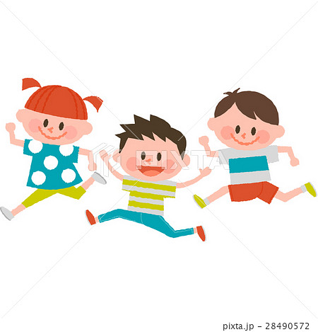 走る 子供の写真素材