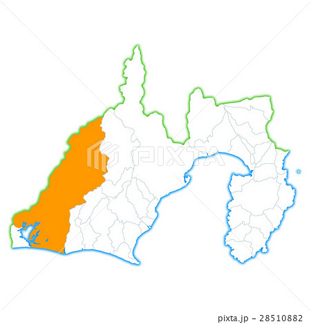 静岡県地図のイラスト素材