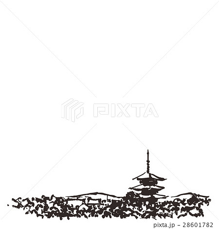 墨絵 寺 水墨画 歴史のイラスト素材 - PIXTA