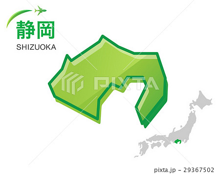 ベクター 静岡県 静岡 地図のイラスト素材
