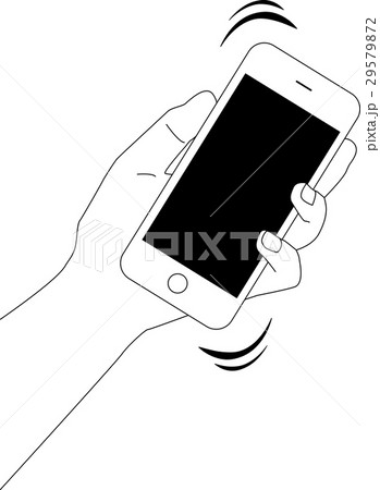 スマートフォン シェイク 振る 携帯電話のイラスト素材