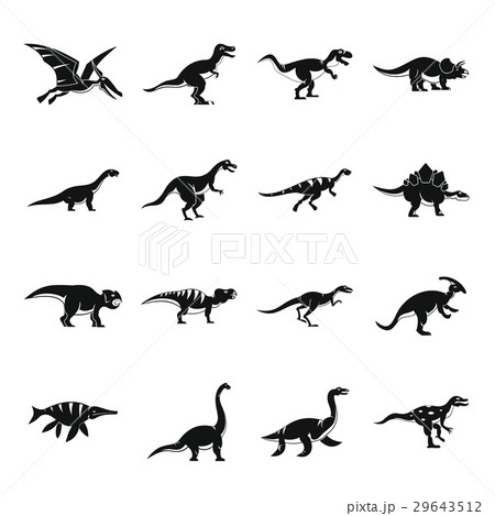 恐竜 シンプル 単純 簡単のイラスト素材