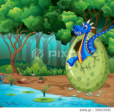 ドラゴン 竜 龍 たまごのイラスト素材