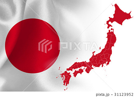 日本 国旗 地図 背景 のイラスト素材