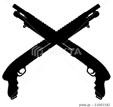 ショットガン 銃 ライフル シルエットのイラスト素材