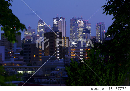 目白台公園から見た新宿の写真素材