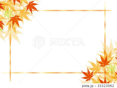 フレーム 秋 紅葉 飾り枠のイラスト素材