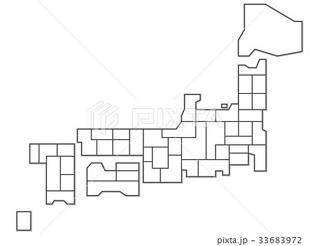 略図 日本 地図 都道府県 九州 日本地図の写真素材