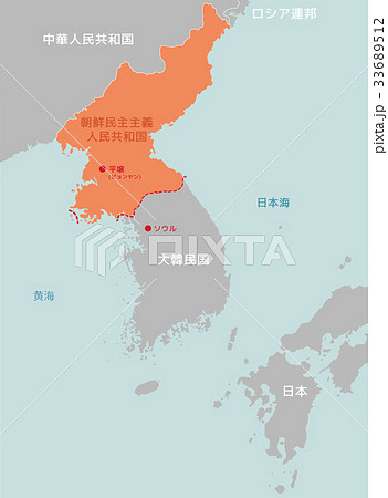 朝鮮半島 地図 韓国のイラスト素材